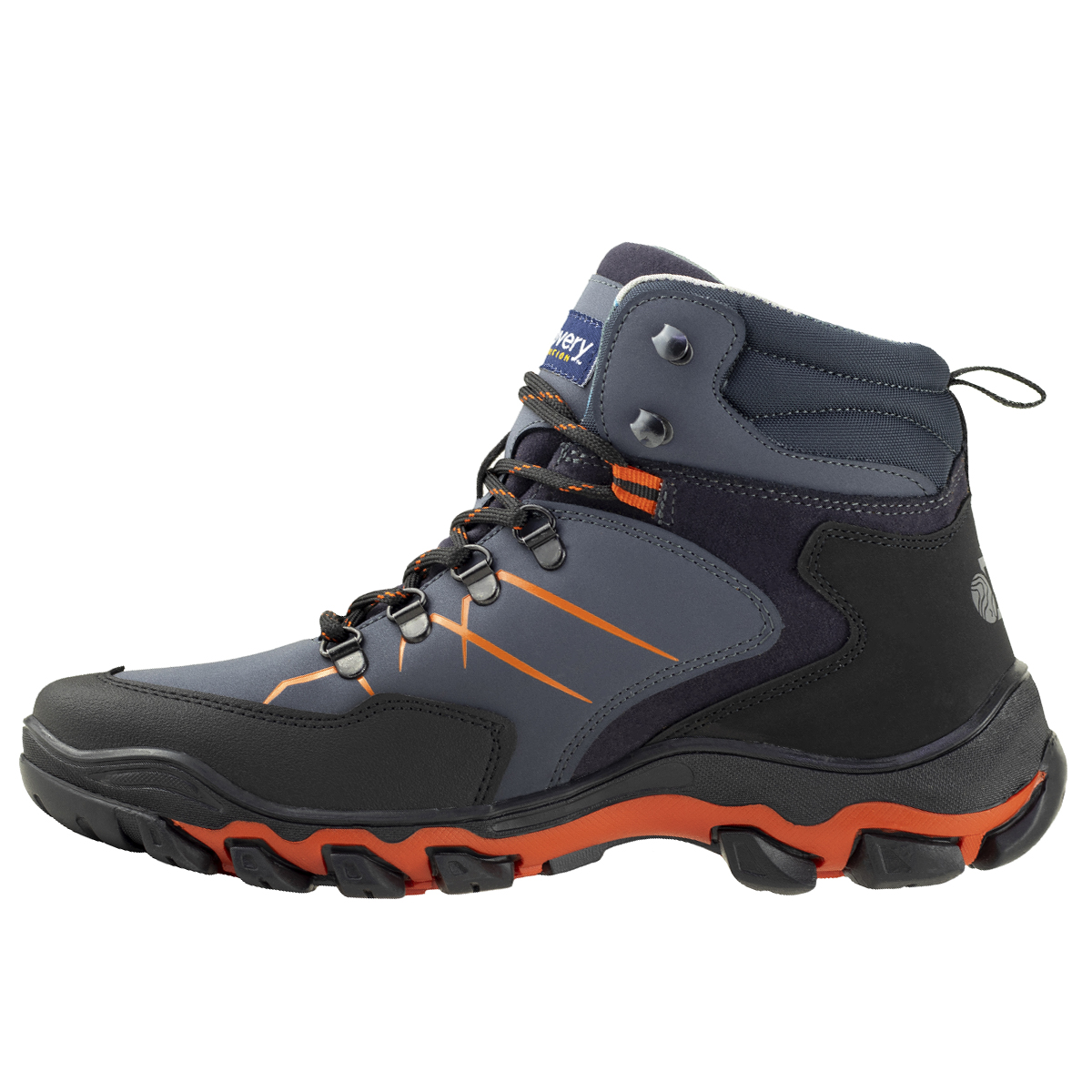 Botas Para Hombre Aventura Tipo Camping Senderismo Discovery 2383 Azul Naranja.