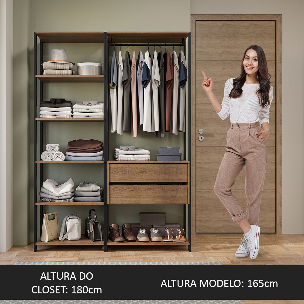 Ropero Closet Guardarropas Madesa Valencia 129cm MP.