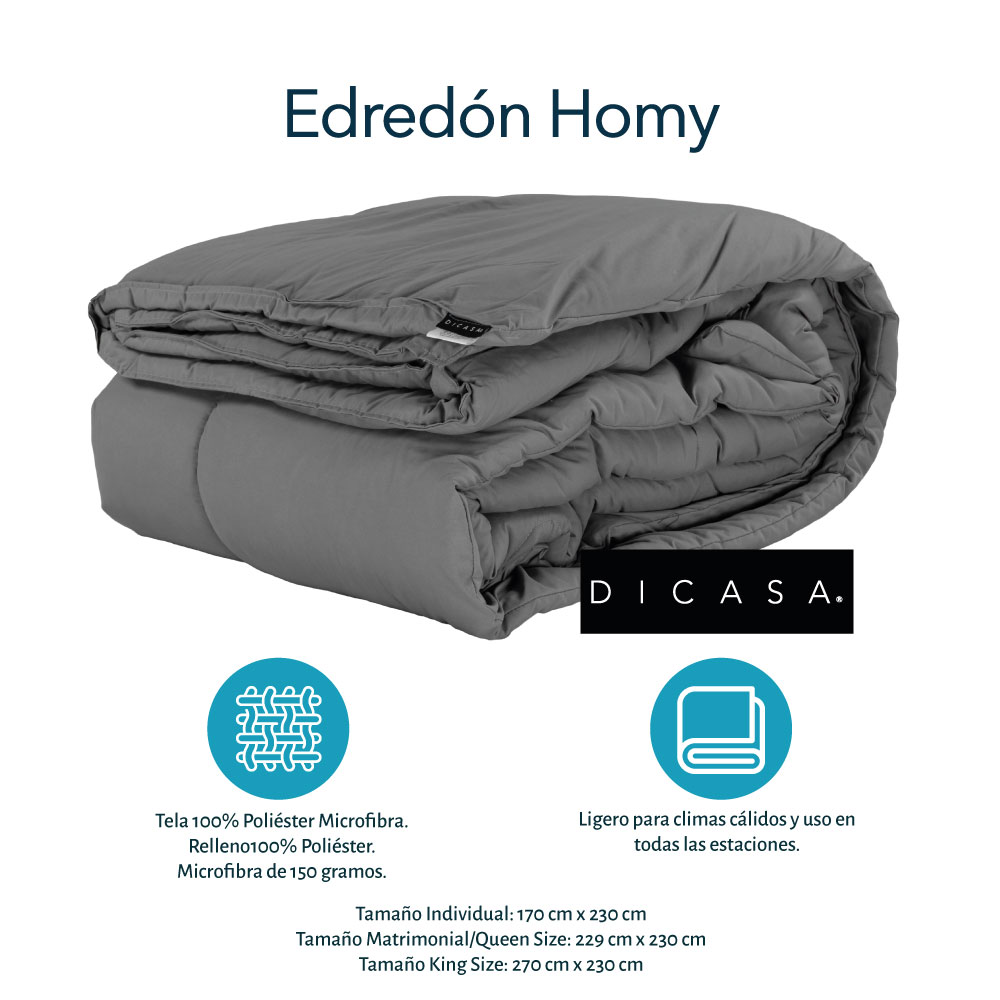Colchón Spring Air Marte individual con box gris, protector, sábanas, almohada y edredón..