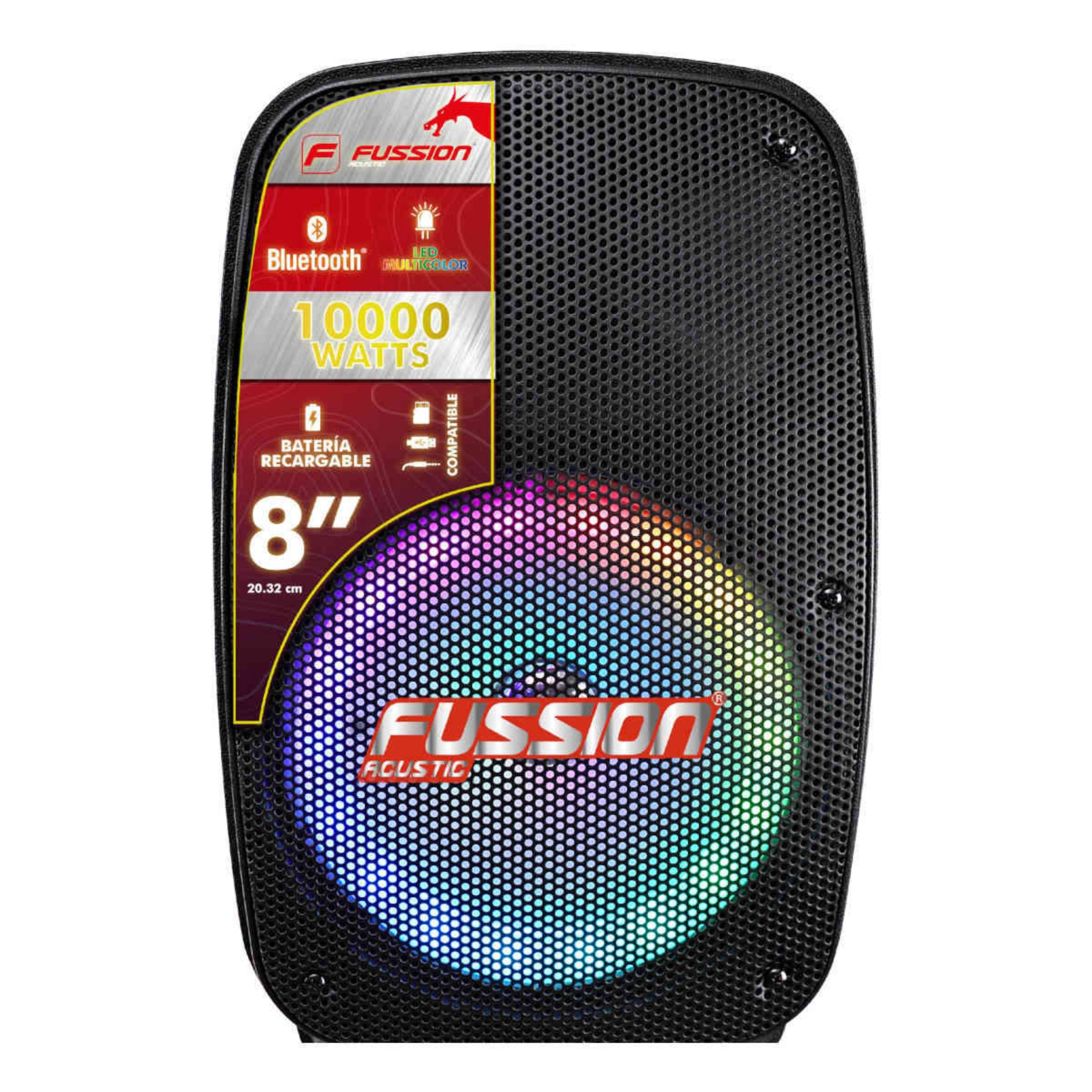 Bafle Recargable Bluetooth de 8 Pulgadas Fussion PBS-8024.