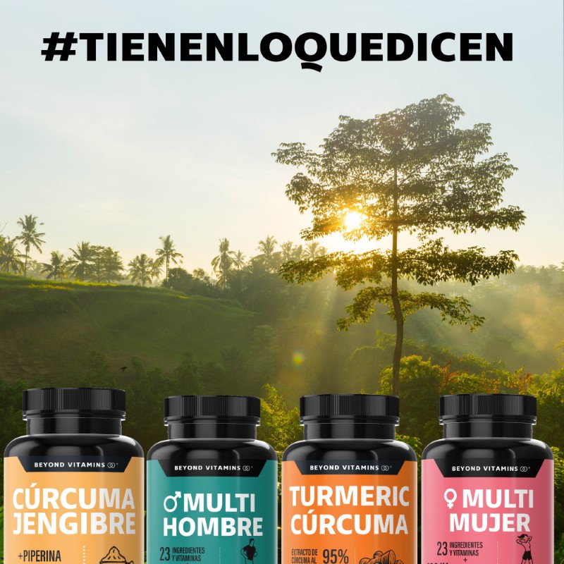Suplemento Alimenticio Beyond Vitamins  Cúrcuma, Jengibre con Pimienta Negra 60 Cápsulas.