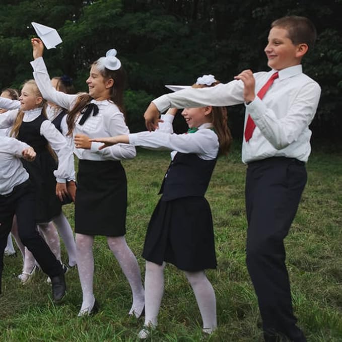 2 piezas de corbata tejida ajustable con cierre previa para niños y niñas, corbata de color sólido para niños, uniformes formales de boda y graduación escolares, Azul oscuro, M(age 5 years -14 years).