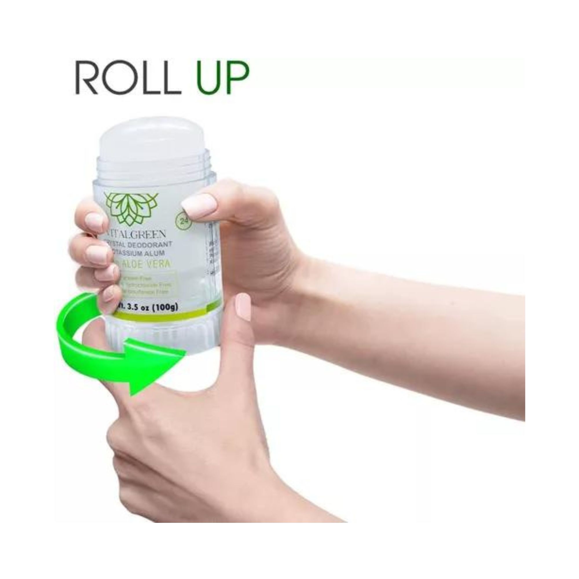 2 Pack Desodorante Cristal Alumbre Con Aloe Vera 100g Vital Green.