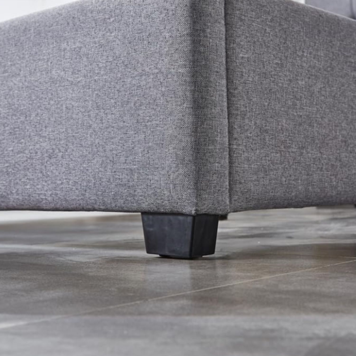 Ilios Innova | Base para Cama Fabricada en Madera tamaño Matrimonial con cabecera tapizada en Lino | 