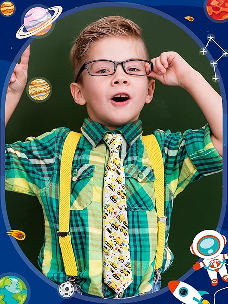 Corbata para el cuello para niños y niños, 3 unidades preatadas, corbatas ajustables para niños pequeños, para bodas, graduación, escuela.