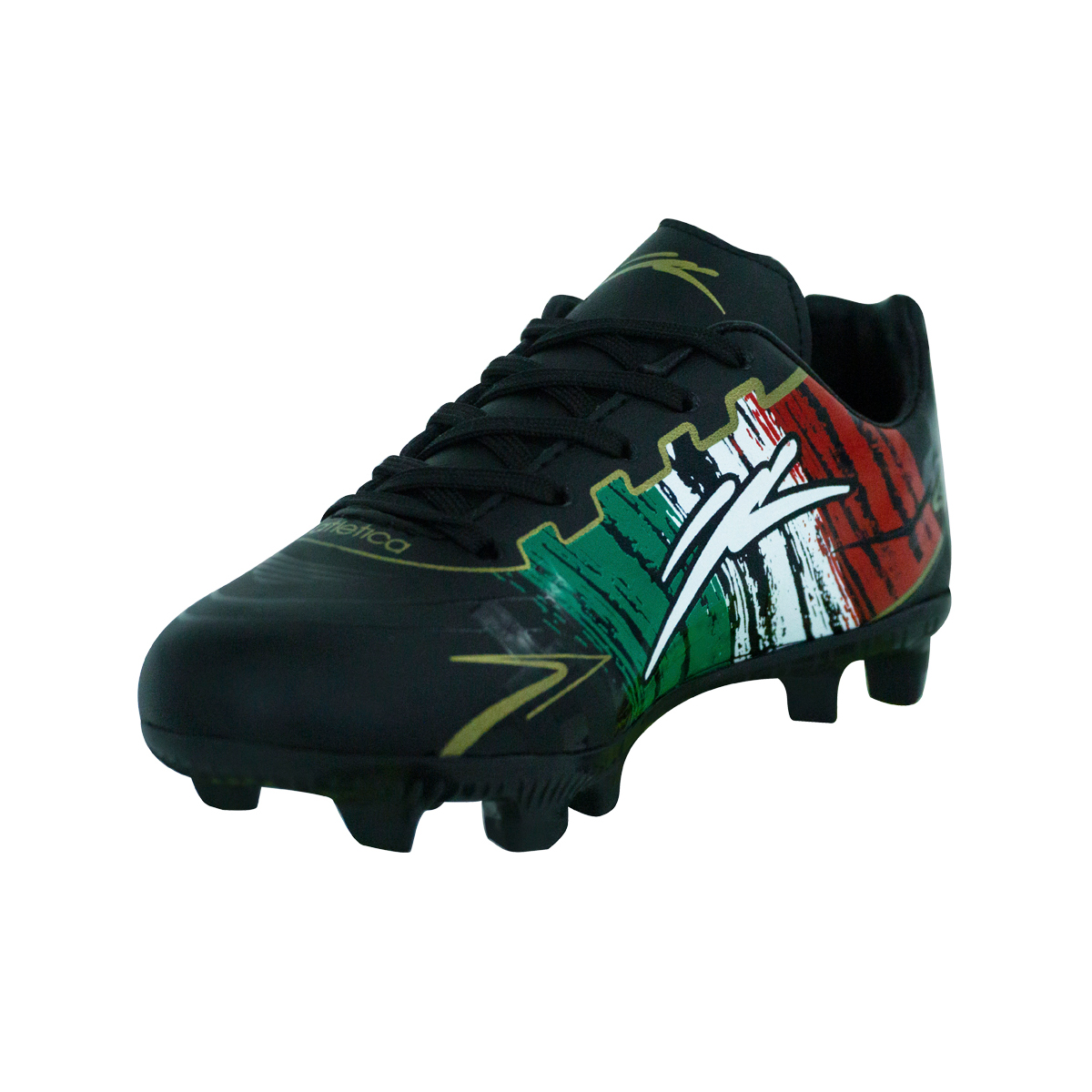 Tenis de Futbol Atletica 21220307 Tachos Niños Negro/Bandera.