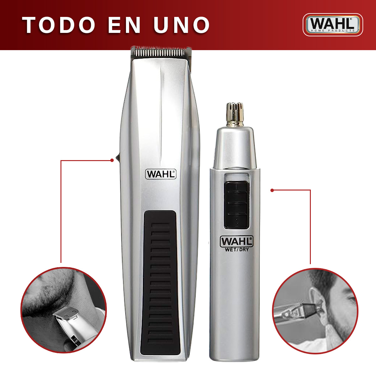 Cortadora Wahl Mustache Para Barba Bigote Nariz Inalambrica
