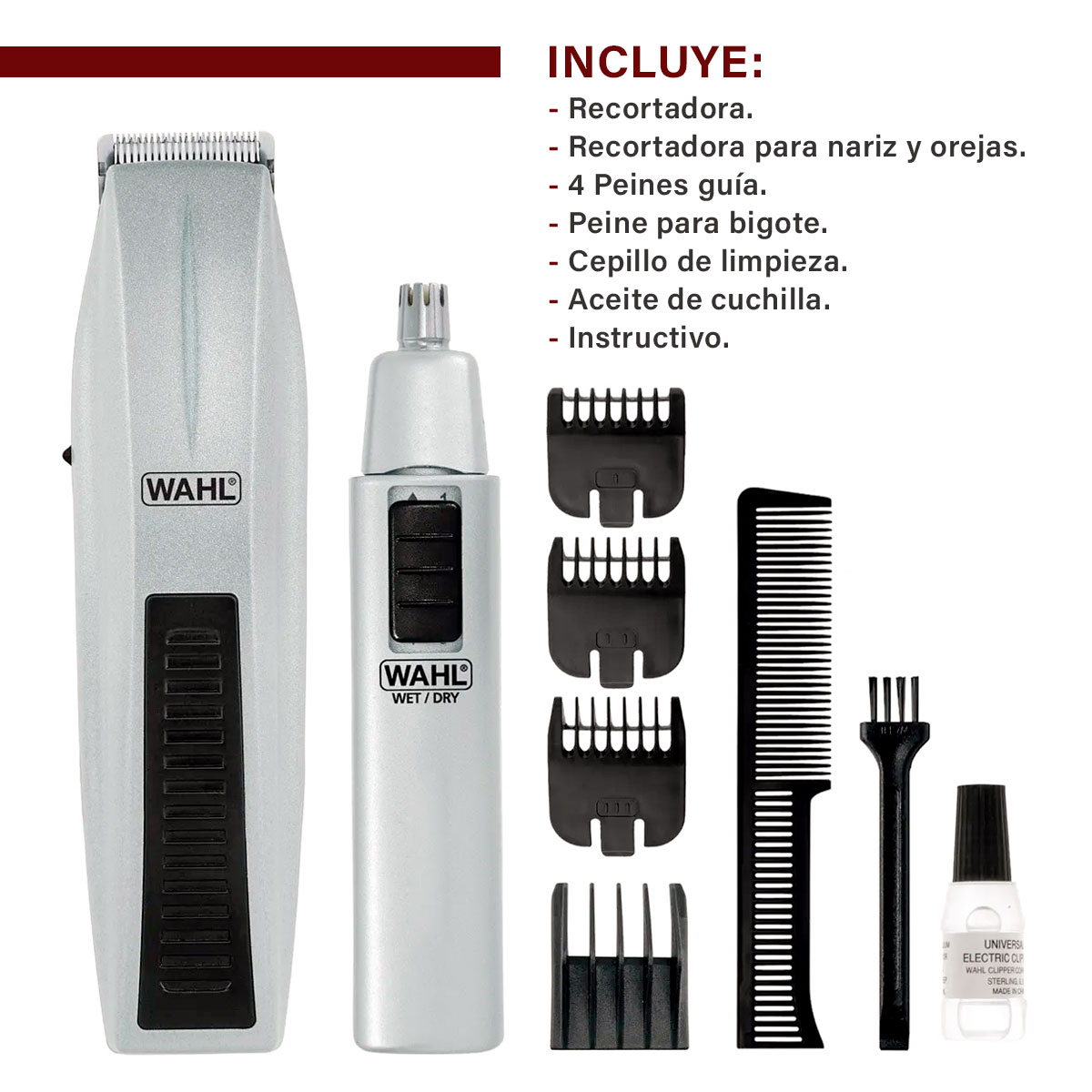 Cortadora Wahl Mustache Para Barba Bigote Nariz Inalambrica