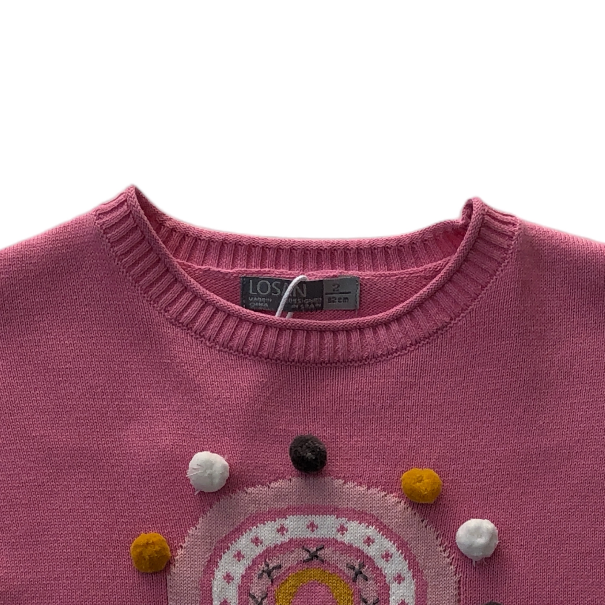 Suéter rosa arcoíris niña Losan.