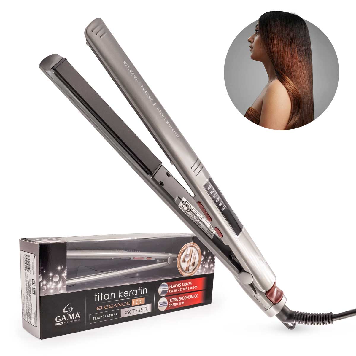 De Pelo Plancha Gama Titan Keratin Led Plancha De Pelo Elegance
