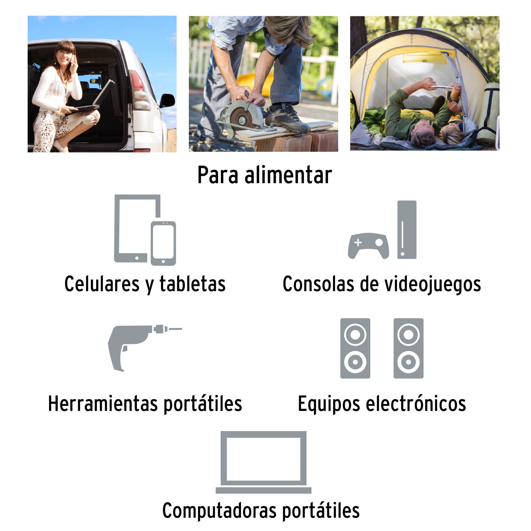 Inversor de corriente Truper de 1200 W con puertos USB 10491 naranja