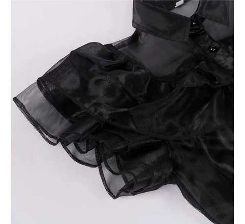 Vestidos Largos Casuales De Tul Para Niñas Merlina En Negro.