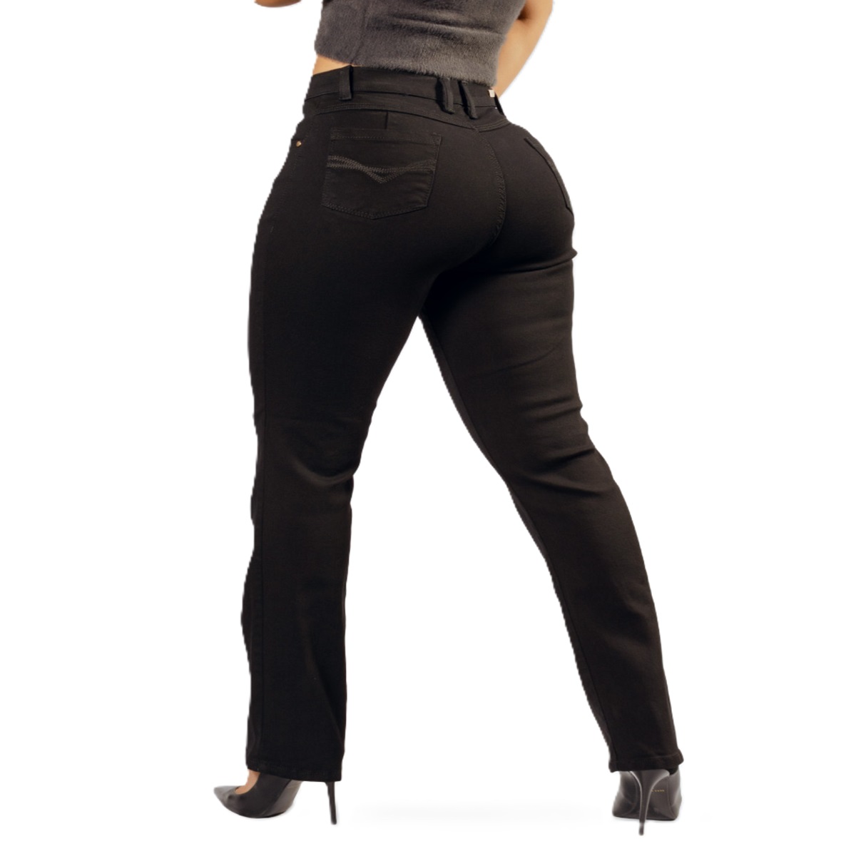 PANTALÓN DE MEZCLILLA CORTE RECTO DE DAMA