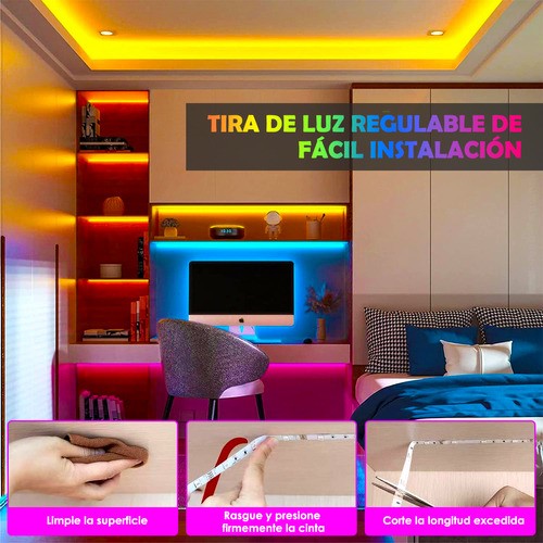 Tira De Luces Led Wifi 30m RGB Alexa App Control Música Ritmo Luces Led Para Cuarto.