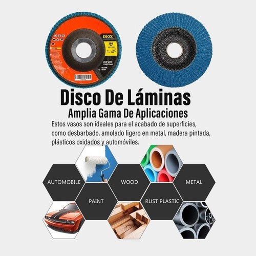 Set Discos De Corte Metal Disco De Lija 3/8 Inch 75mm 5 Uds Color Negro.