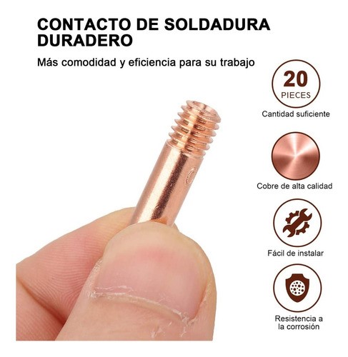 Kit 20 Punta De Contacto Para Soldar Microalambre M6 1.0 Mm.