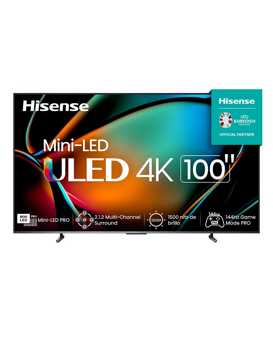 Pantalla Hisense ULED de 100" 4K/UHD 100U8K con Google TV.