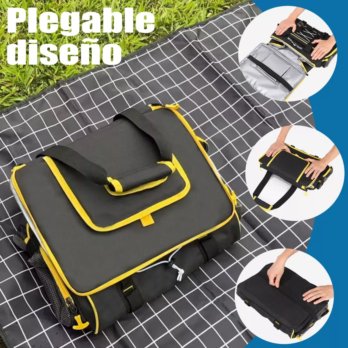 Hielera Grande 45 L Bolsa Térmica Portátil Plegable.