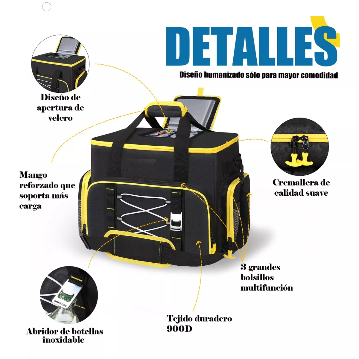 Hielera Grande 45 L Bolsa Térmica Portátil Plegable.