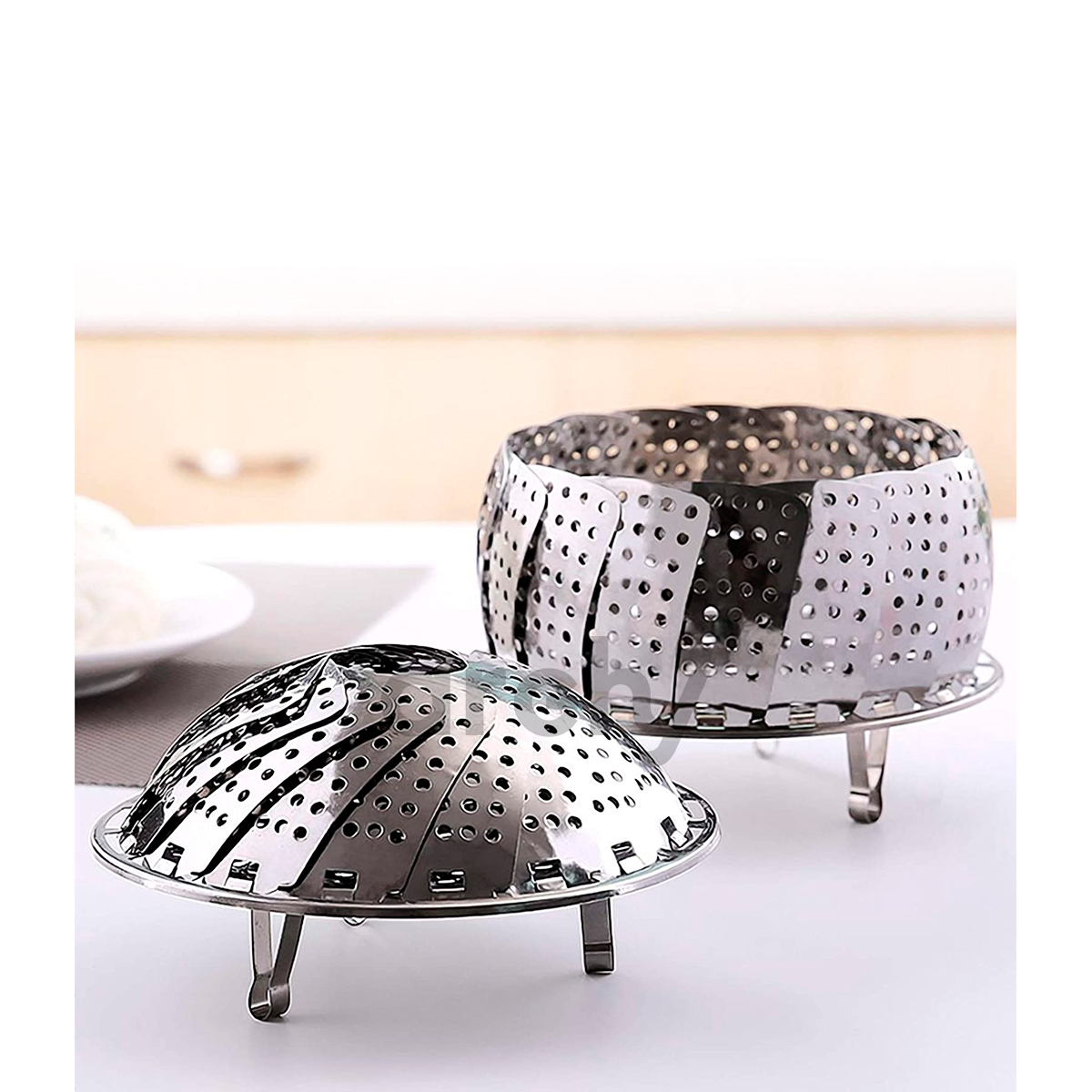 Cesta Vaporera Archy para Verduras Cestillo plegable Expandible 9" 23cm Acero Inoxidable para Cocer a Vapor alimentos, carnes, Comida Saludable, Utensilios de Cocina, Ajustable Olla (1686723) (23cm).