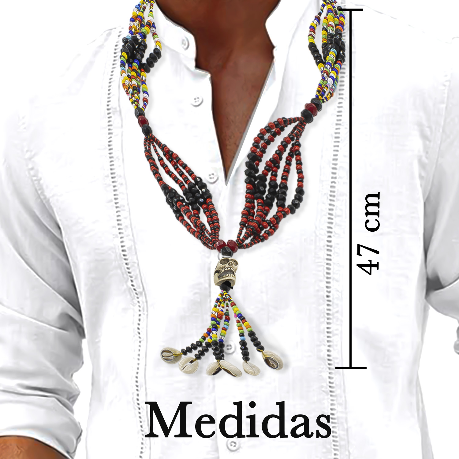 Collar Mazo De Elegua Lucero Eleggua Con Muerto 47 Cm Carro.