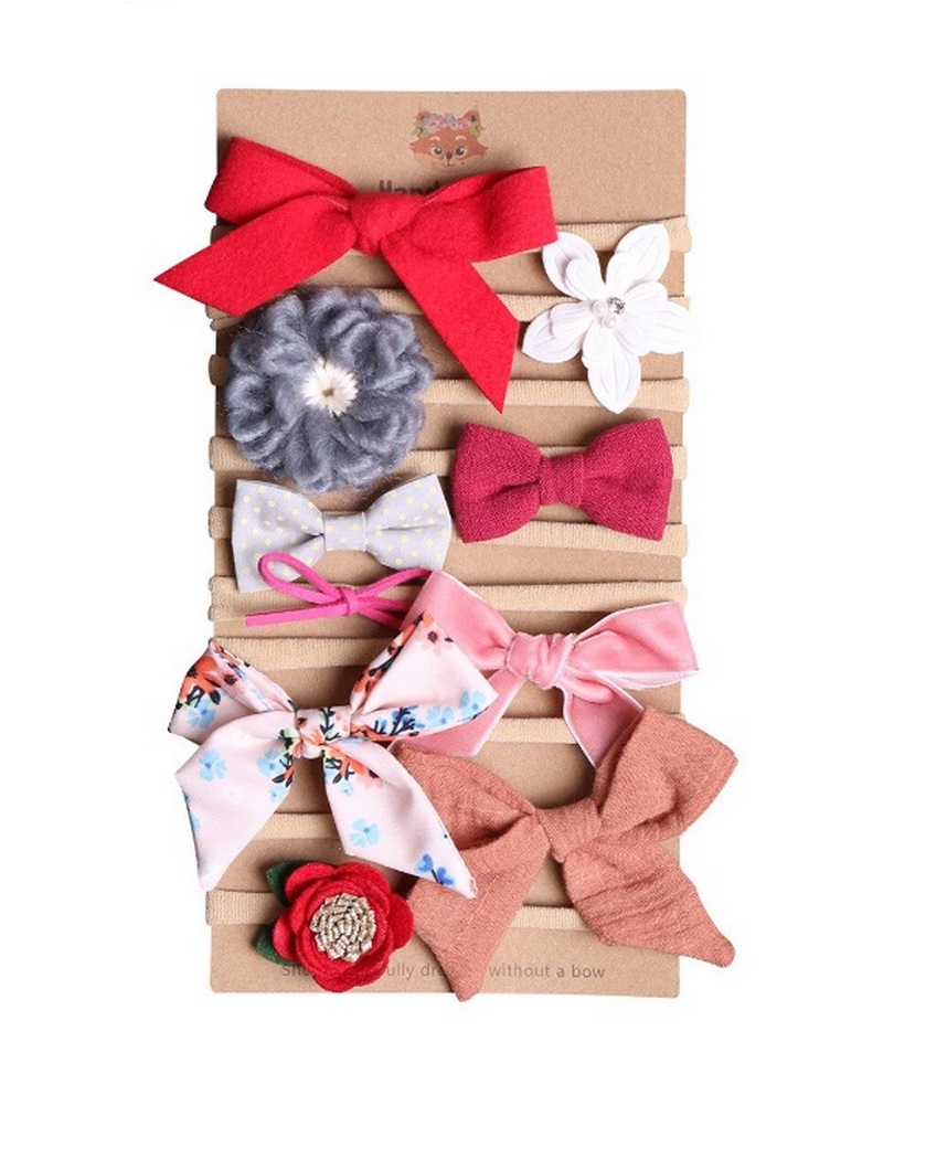 Set De 10 Diademas Tiara Adorno Para Cabello Niña Bebe Moño