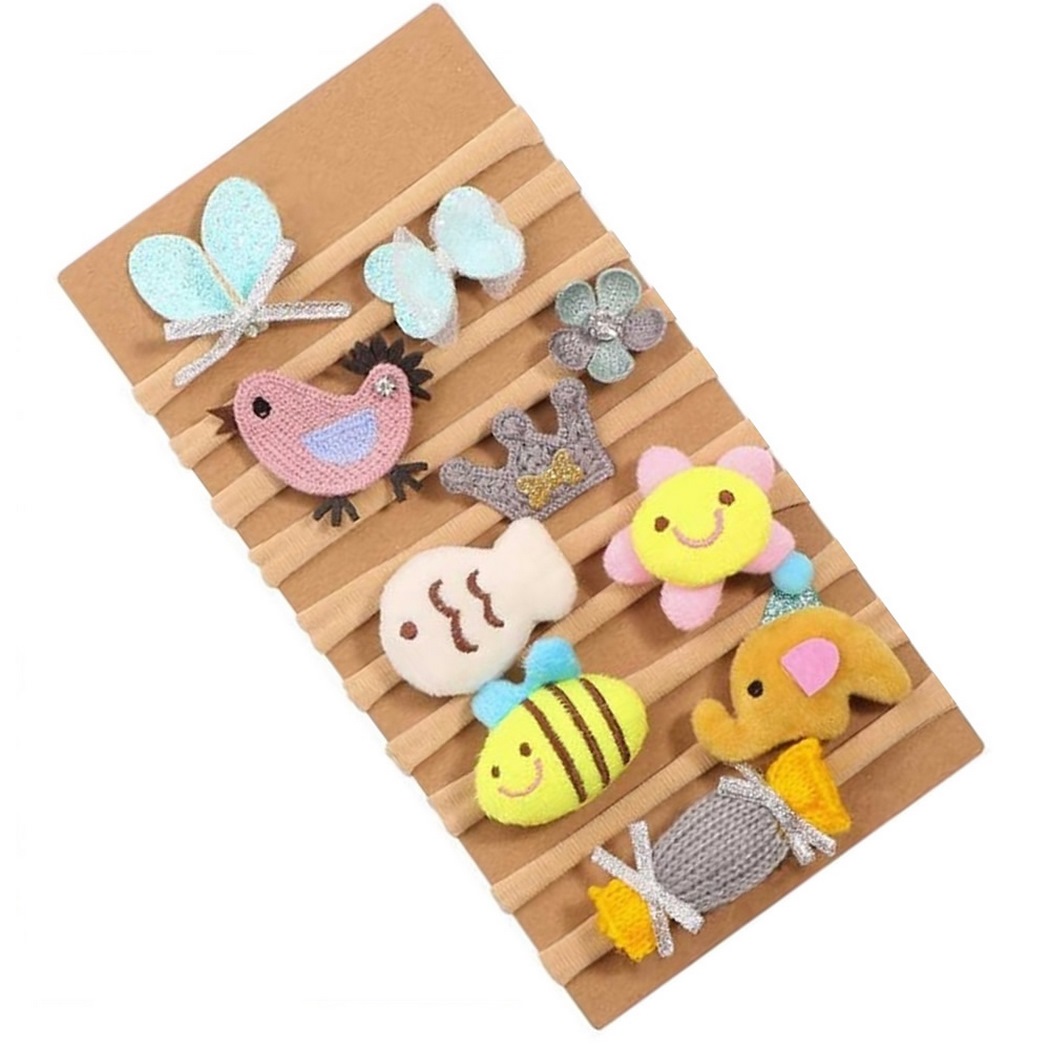 Set De 10 Diademas Tiara Adorno Para Cabello Niña Bebe Moño