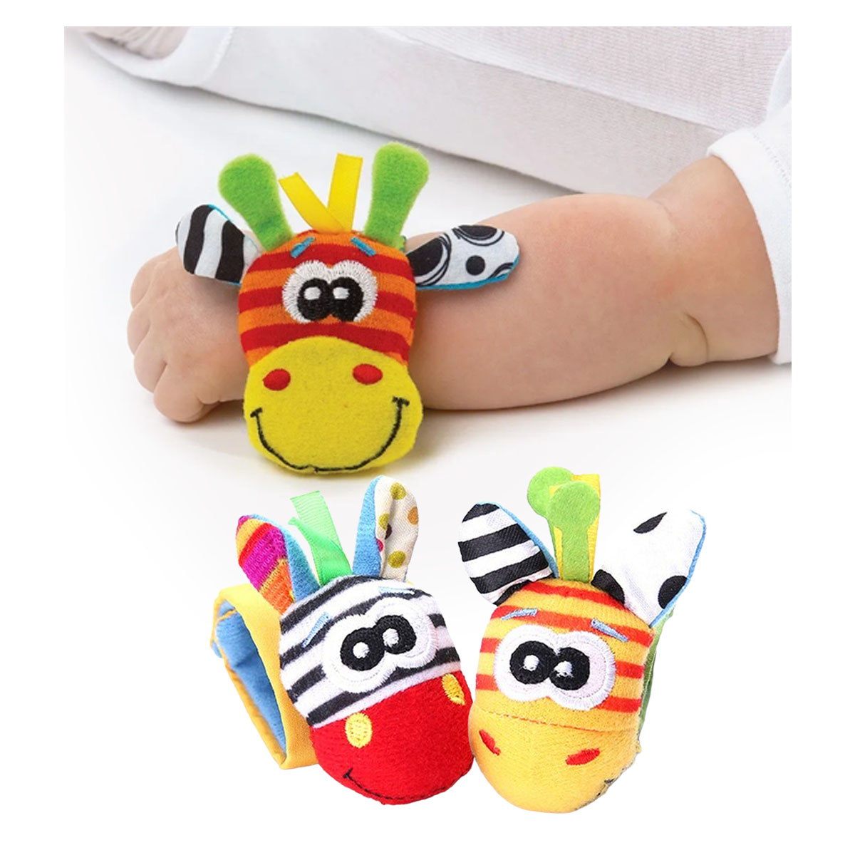 Set Calcetines Y Pulseras Sonajero Bebés Peluches Juguetes