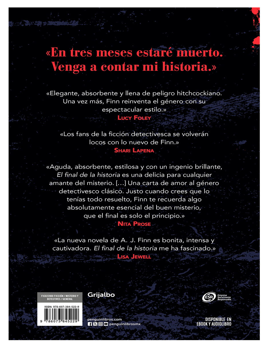 Libro El final de la Historia Autor A.J. Finn.