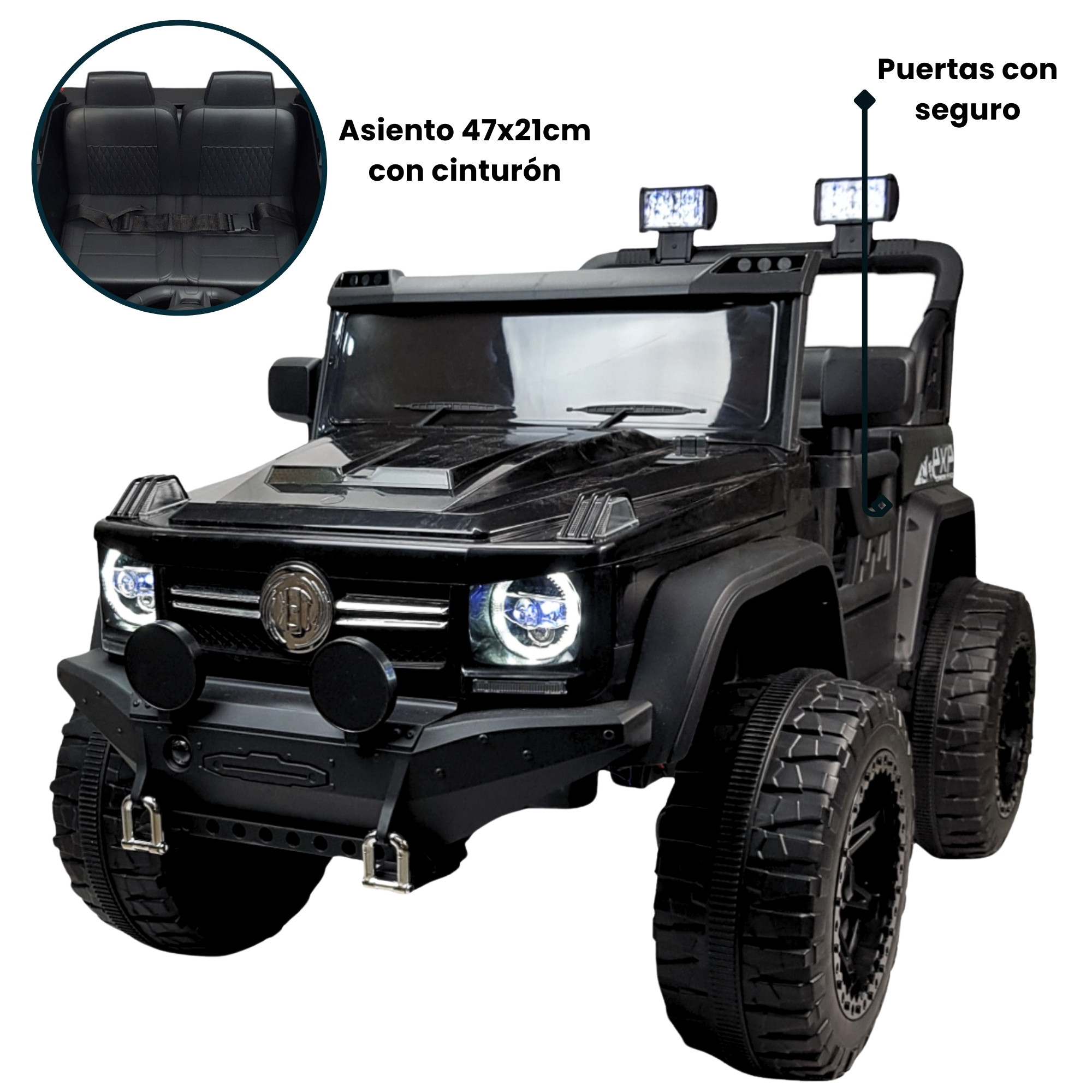 Montable Electrico Camioneta 4x4 para Niños Control Remoto 12v - Negro.