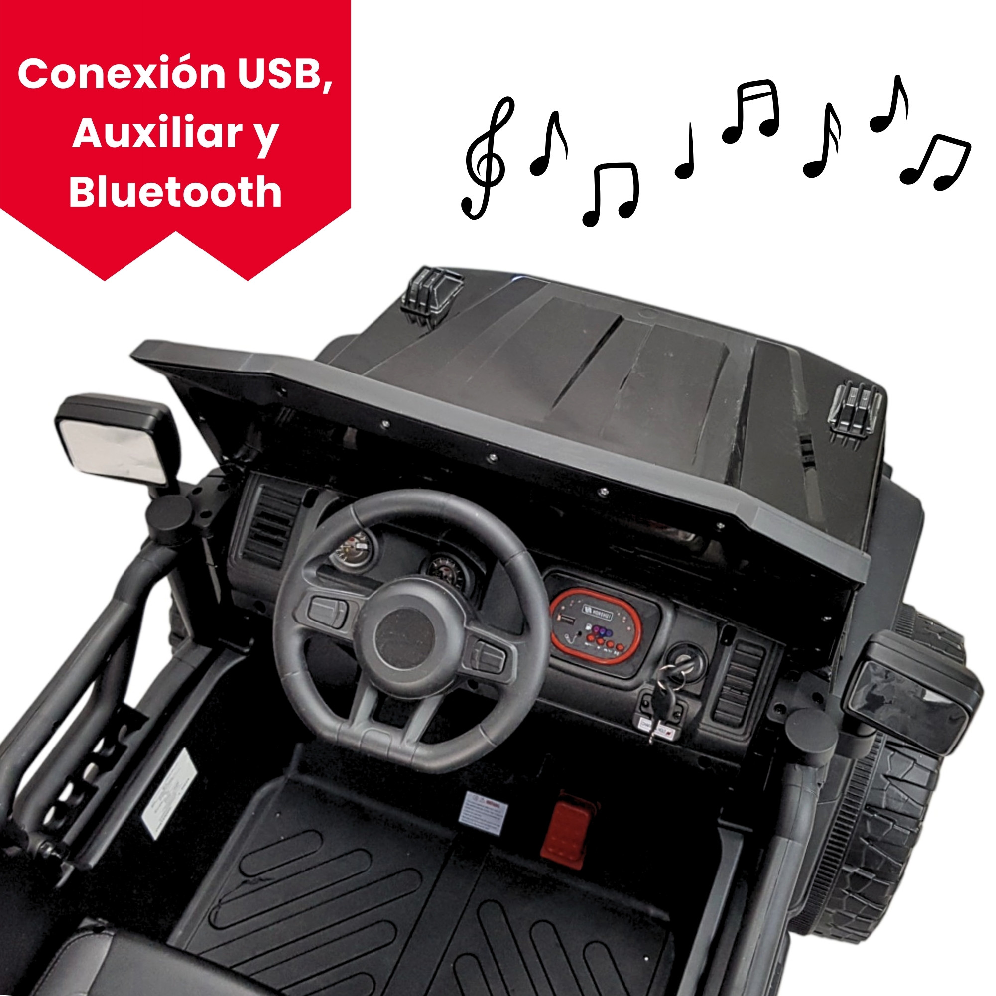 Montable Electrico Camioneta 4x4 para Niños Control Remoto 12v - Negro.
