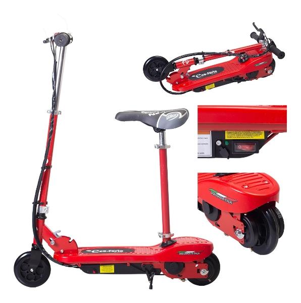 Scooter Patín Eléctrico Con Asiento Eco-forte 120w 12km/h Rojo