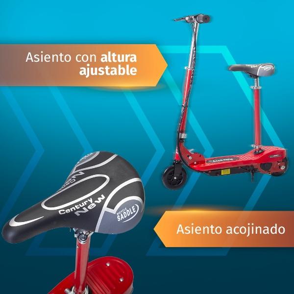 Scooter Patín Eléctrico Con Asiento Eco-forte 120w 12km/h Rojo