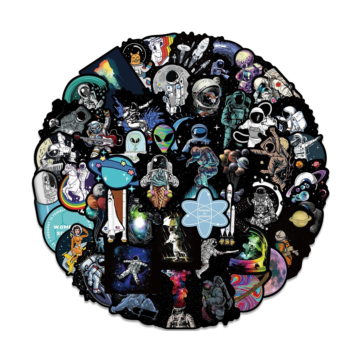 20 Pegatinas Anime variado randóm cosmos metálico ordenador portátil moto calcomanías impermeables.