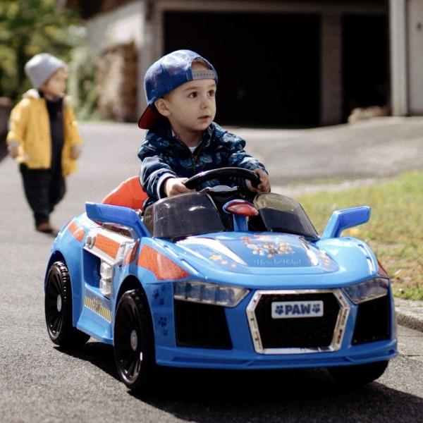 Carro Eléctrico Montable Paw Patrol 6v Con Luces Led Azul