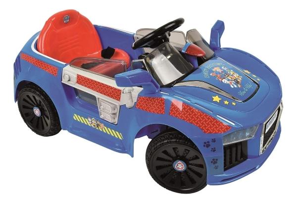 Carro Eléctrico Montable Paw Patrol 6v Con Luces Led Azul