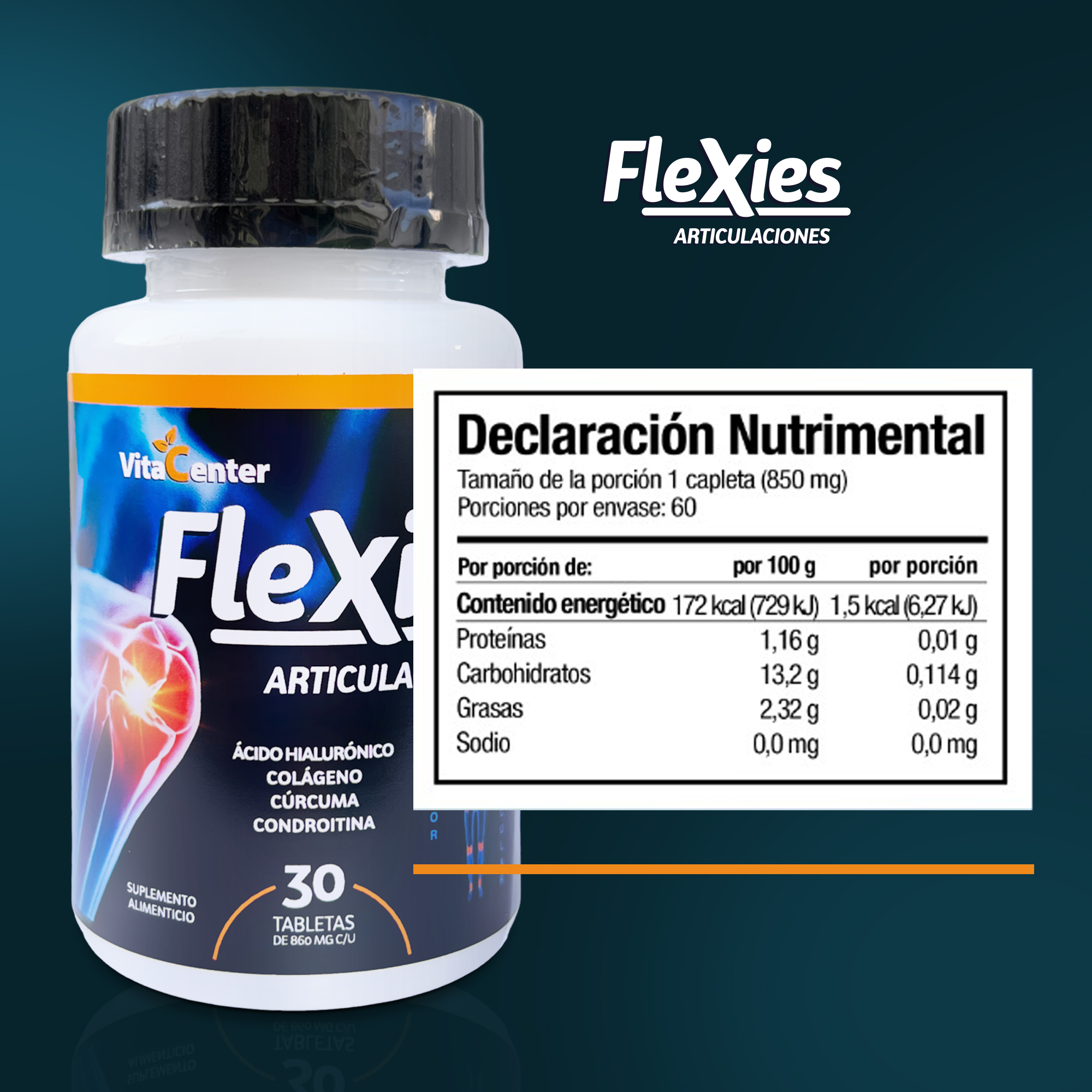 Acido Hialuronico, Colageno y Curcuma - 2 Paquetes de 30 Tabletas Cada Uno - Ideal Articulaciones.