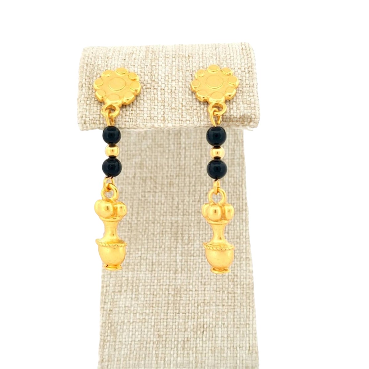 Arete Colgante Piedra Poporo Quimbaya Joyeria M De Leon.