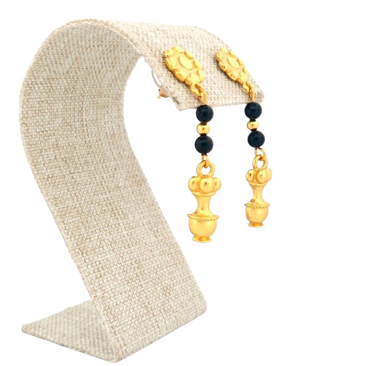 Arete Colgante Piedra Poporo Quimbaya Joyeria M De Leon.