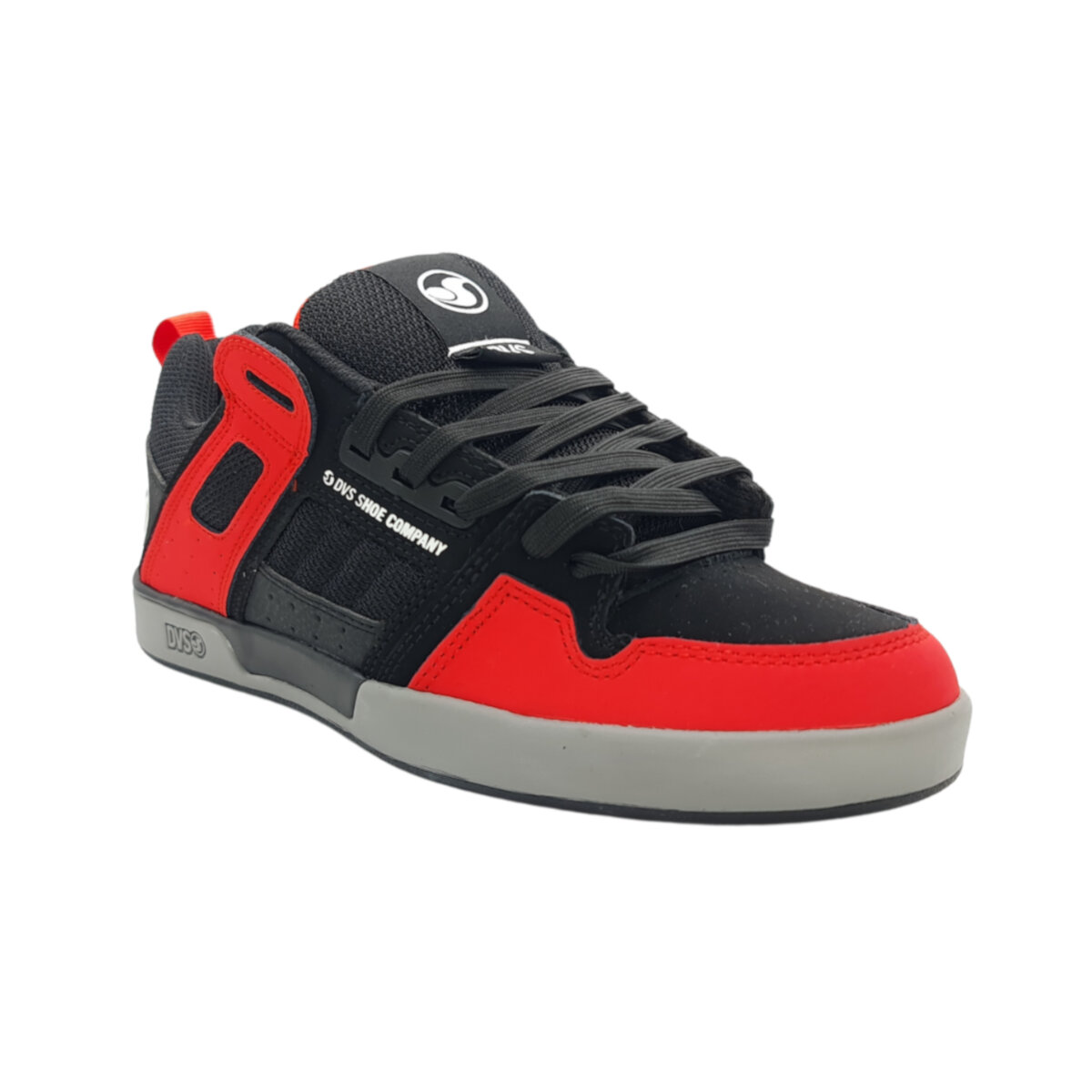 Tenis DVS Comanche 2.0+ 014 RED GRAY BLACK NUBUCK para Skateboarding.
