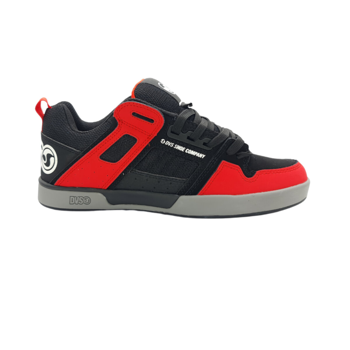 Tenis DVS Comanche 2.0+ 014 RED GRAY BLACK NUBUCK para Skateboarding.