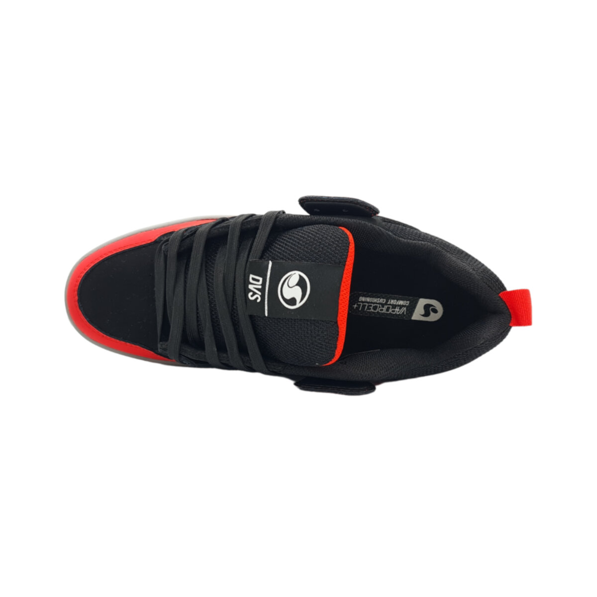 Tenis DVS Comanche 2.0+ 014 RED GRAY BLACK NUBUCK para Skateboarding.