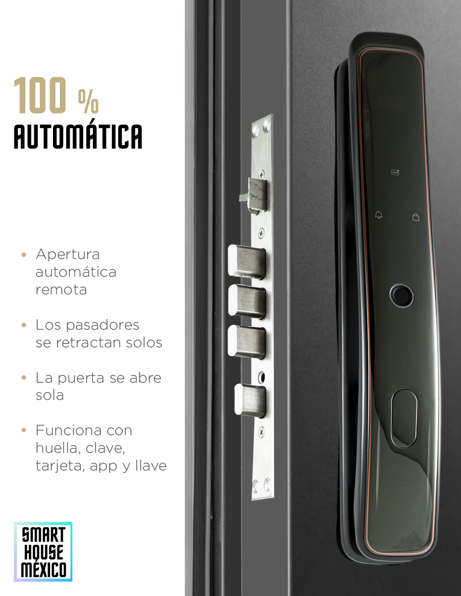 Cerradura Electrónica Inteligente Wifi De Seguridad con Timbre y 5 Métodos de Apertura - Luminar