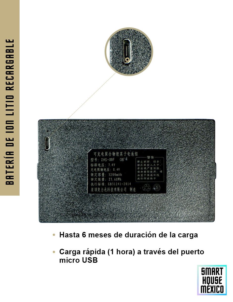 Cerradura Electrónica Inteligente Wifi De Seguridad con Timbre y 5 Métodos de Apertura - Luminar