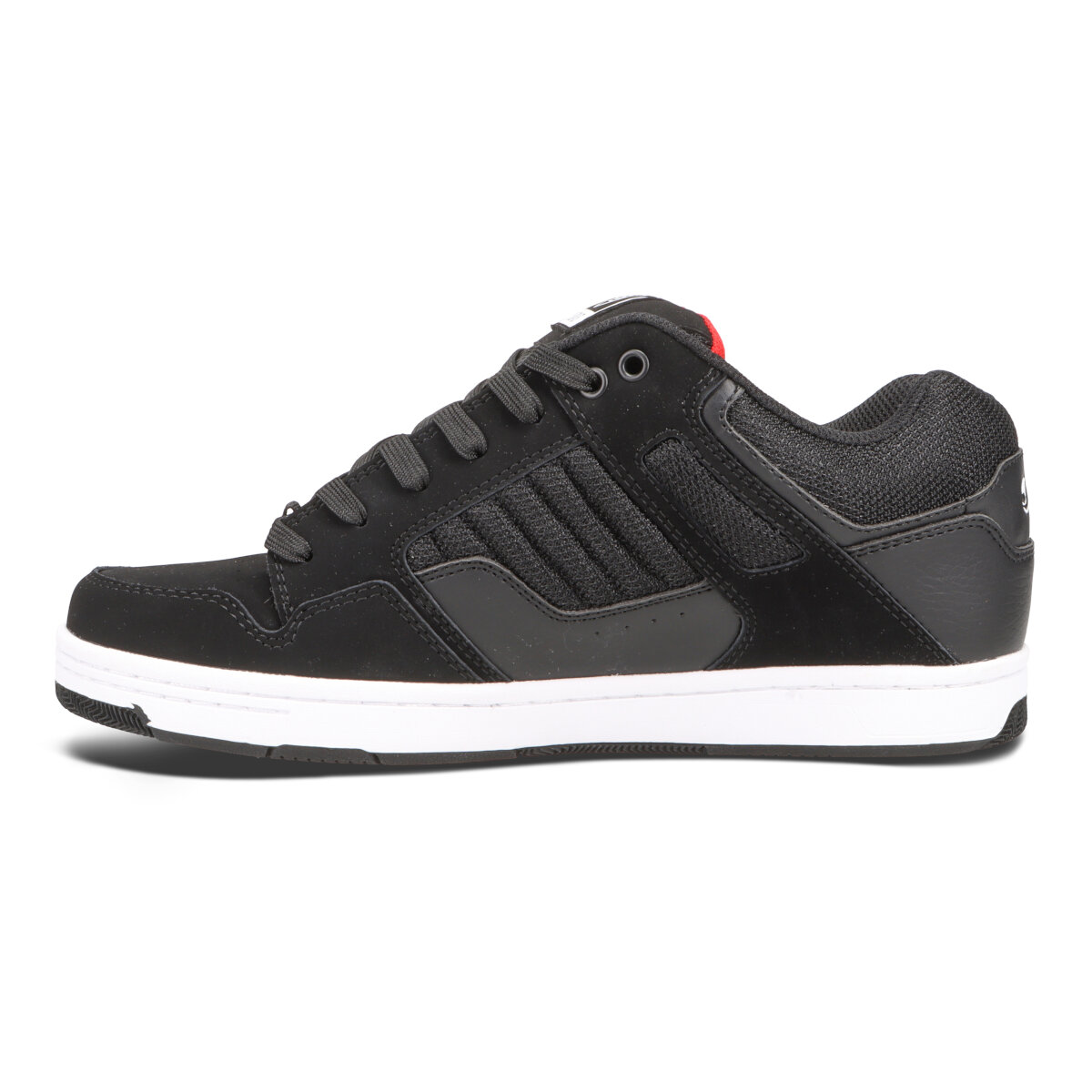Tenis DVS Enduro 125 041 BLACK WHITE RED NUBUCK para Skateboarding.