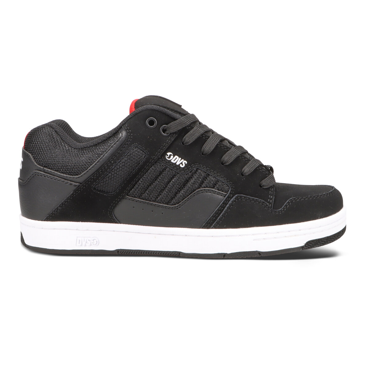 Tenis DVS Enduro 125 041 BLACK WHITE RED NUBUCK para Skateboarding.