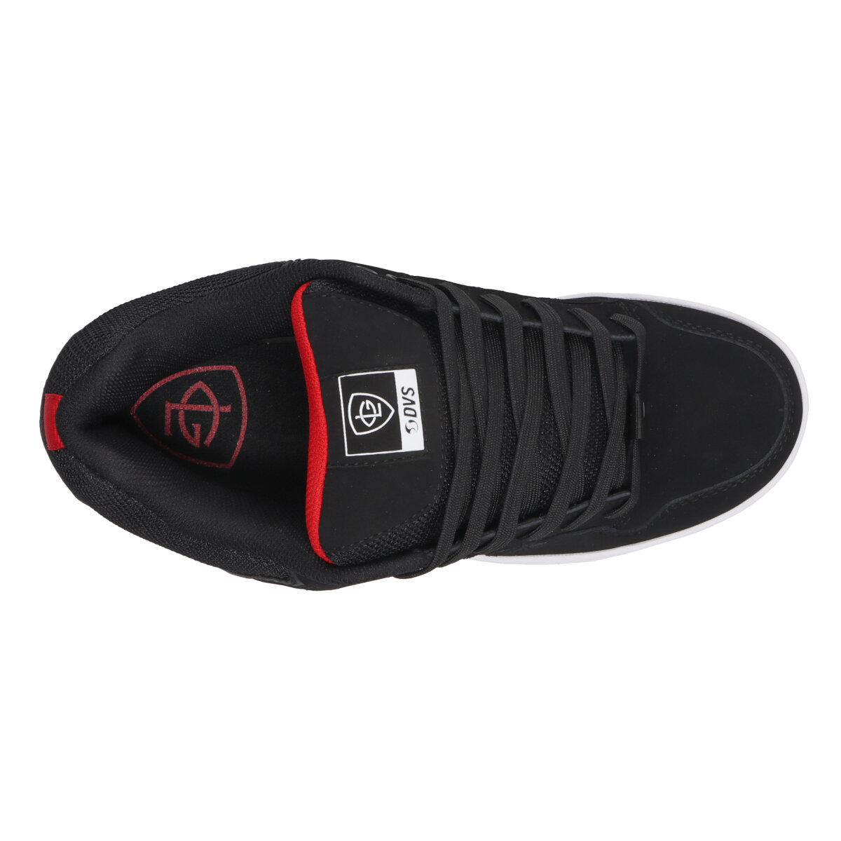 Tenis DVS Enduro 125 041 BLACK WHITE RED NUBUCK para Skateboarding.