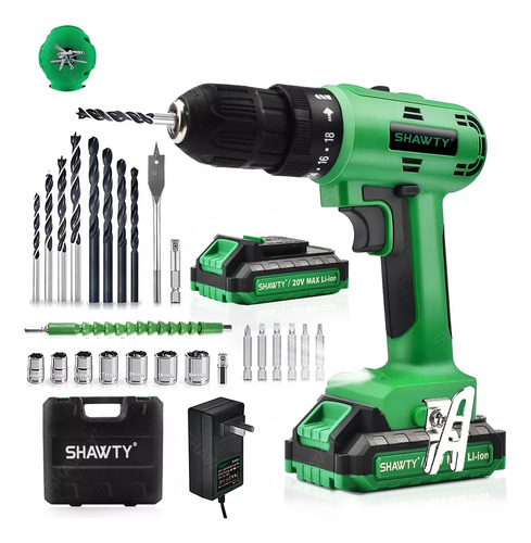 Taladro Atornillador Rotomartillo Inalámbrico Shawty De 20v Color Verde oscuro.
