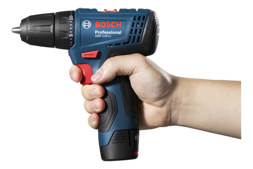 Taladro Atornillador Bosch Gsr 120-li 12v 2 Baterias Color Azul Frecuencia.
