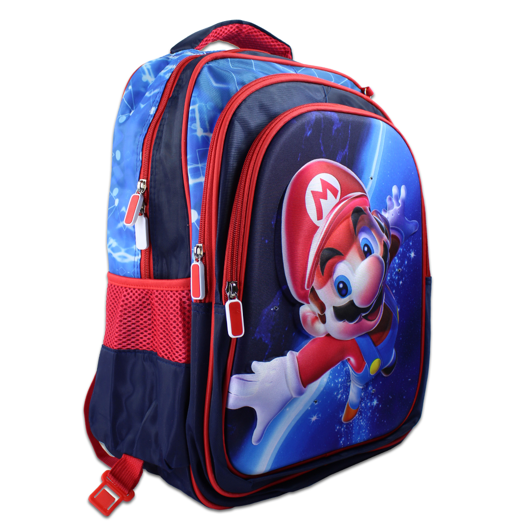 Kit Escolar Mochila Lonchera Y Lapicera De Mario Bross Para Niños.